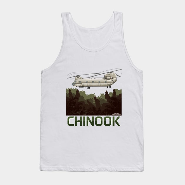 Chinook Transport Helicopter Military Armed Forces Novelty Gift Tank Top by Airbrush World